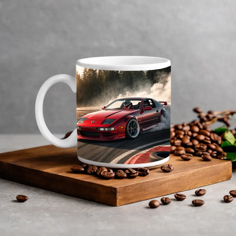 Nissan 300ZX Drifting Red Track Smoke – Mugs