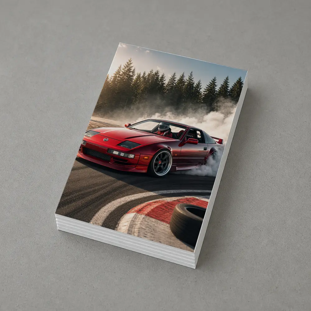Nissan 300ZX Drifting Red Track Smoke – Postcards