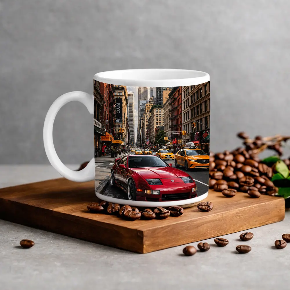 Nissan 300ZX Red Sports Car New York – Mugs