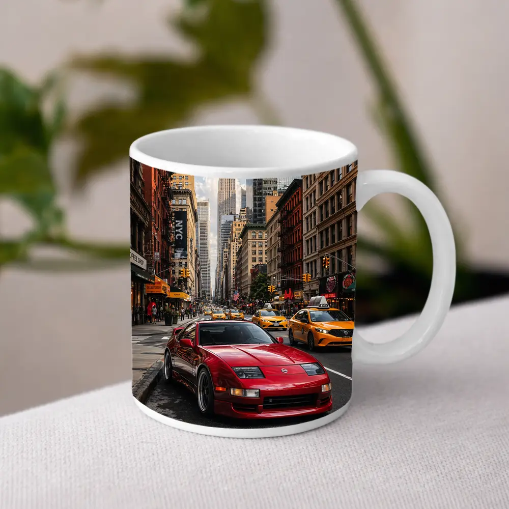 Nissan 300ZX Red Sports Car New York – Mugs
