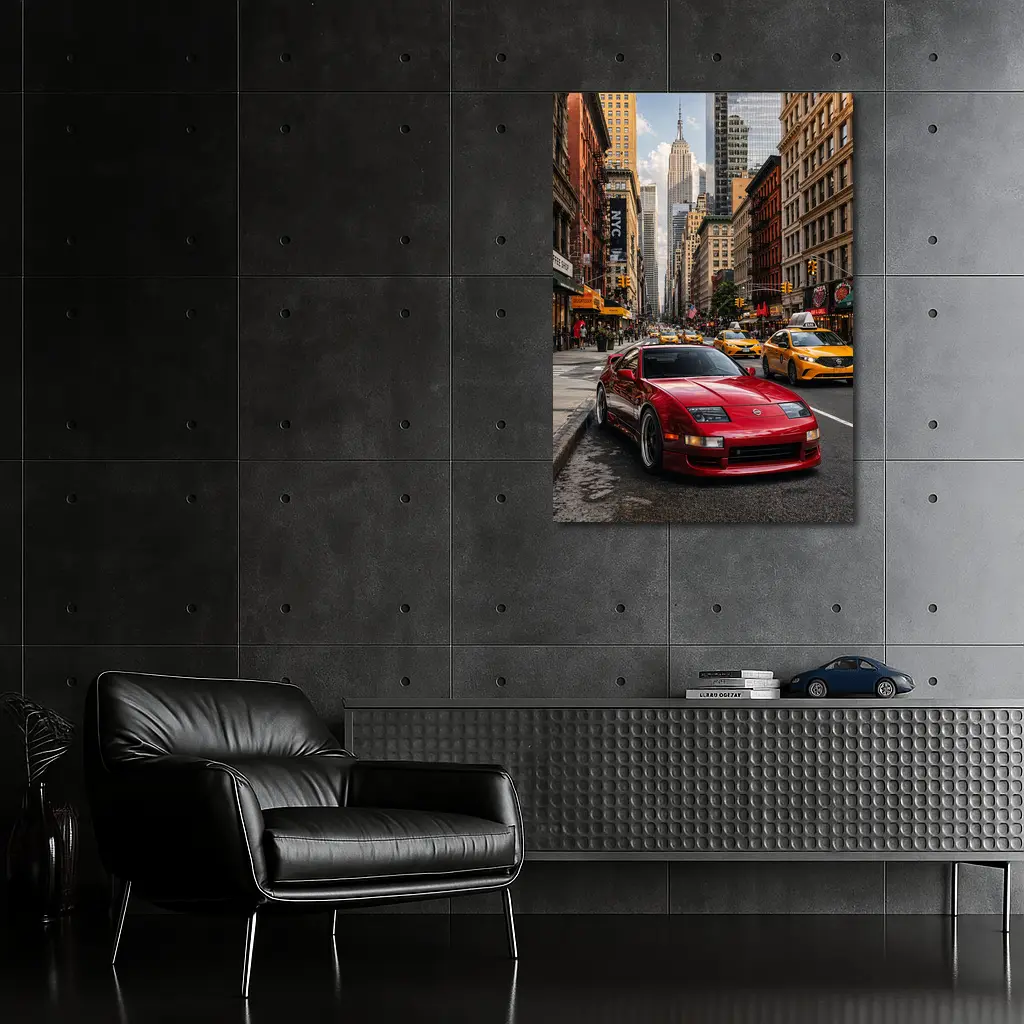 Nissan 300ZX Red Sports Car New York – Wall Art