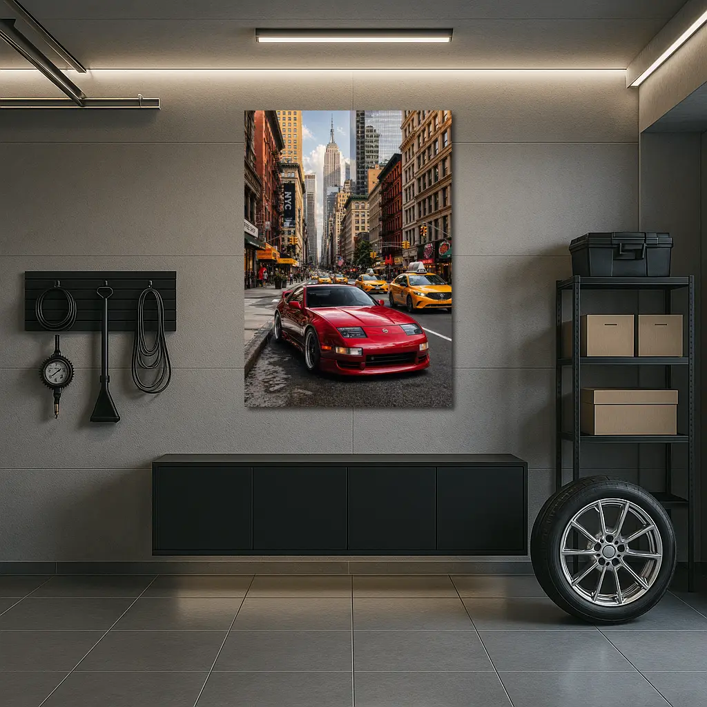 Nissan 300ZX Red Sports Car New York – Wall Art