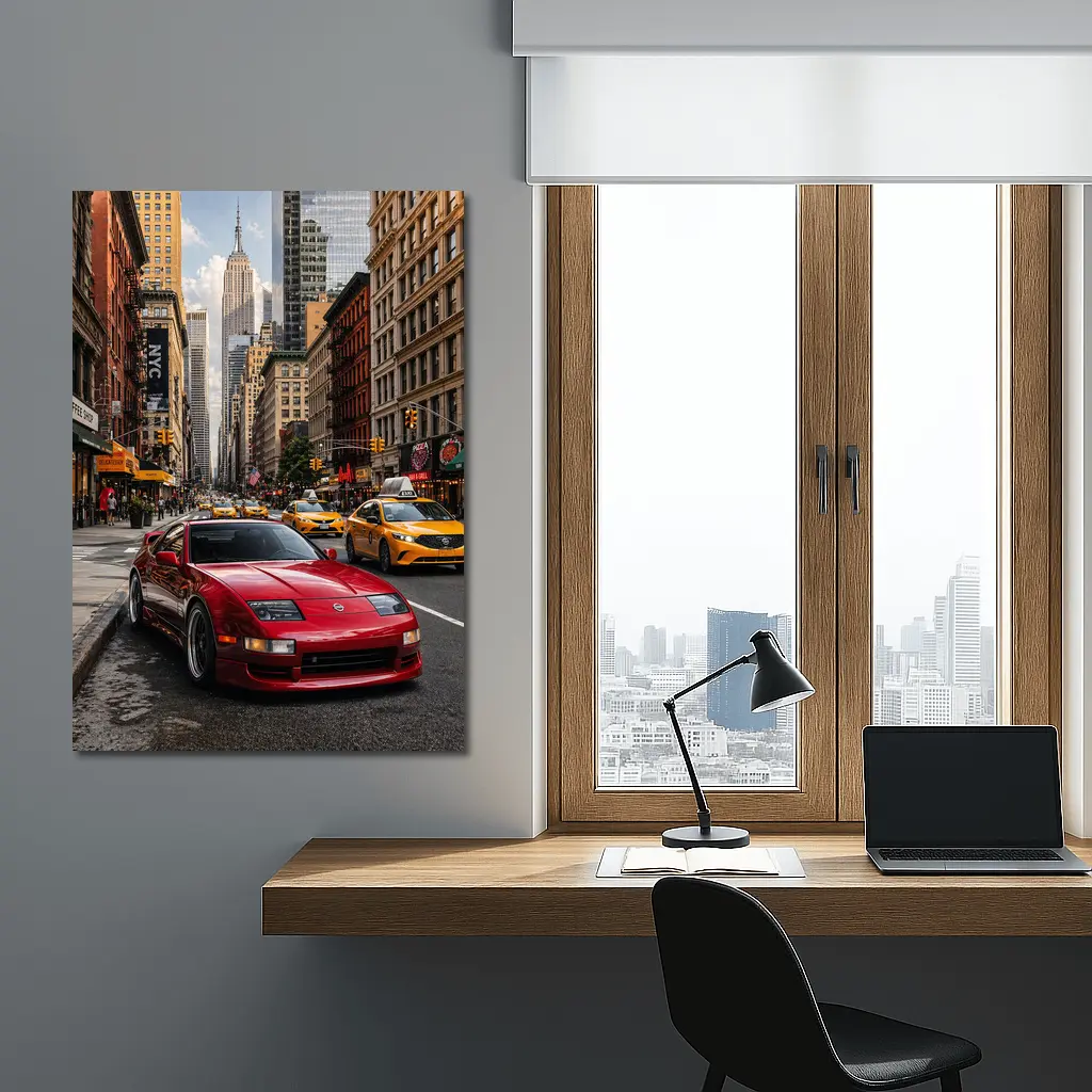 Nissan 300ZX Red Sports Car New York – Wall Art