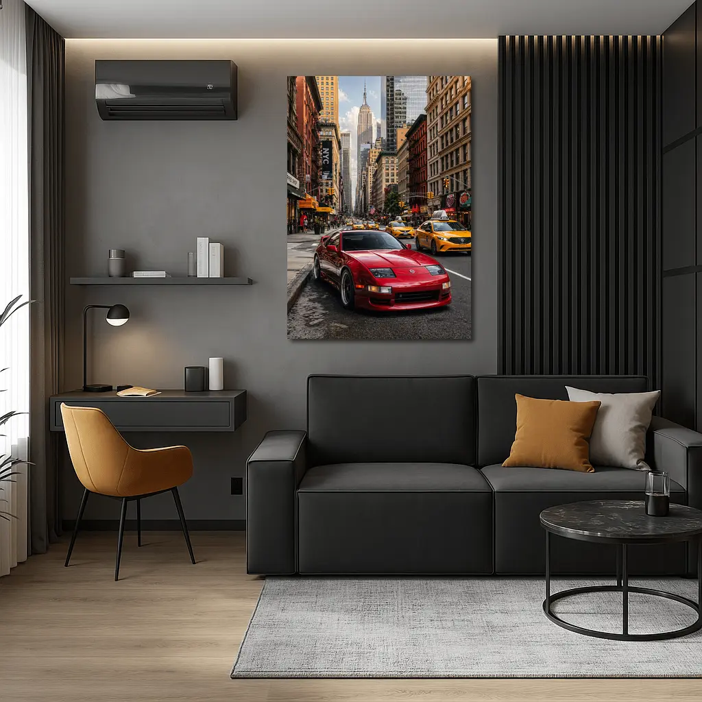 Nissan 300ZX Red Sports Car New York – Wall Art