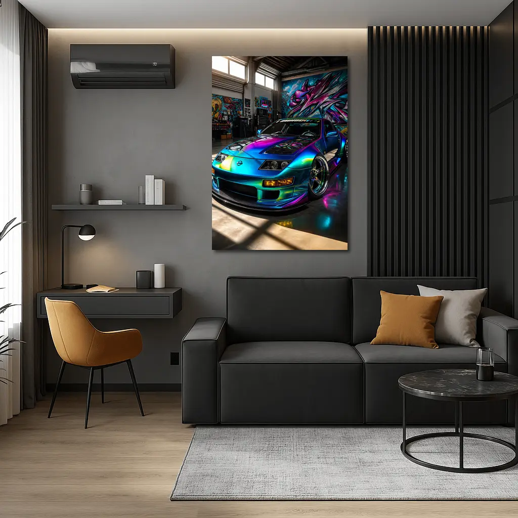 Nissan 300ZX Iridescent Wrap Garage Graffiti – Wall Art