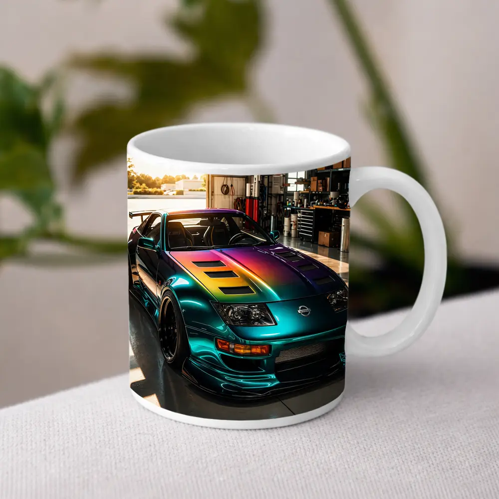 Nissan 300ZX Rainbow Paint Garage Shot – Mugs
