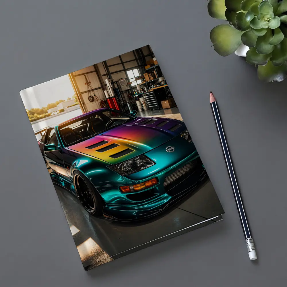 Nissan 300ZX Rainbow Paint Garage Shot – Notebooks