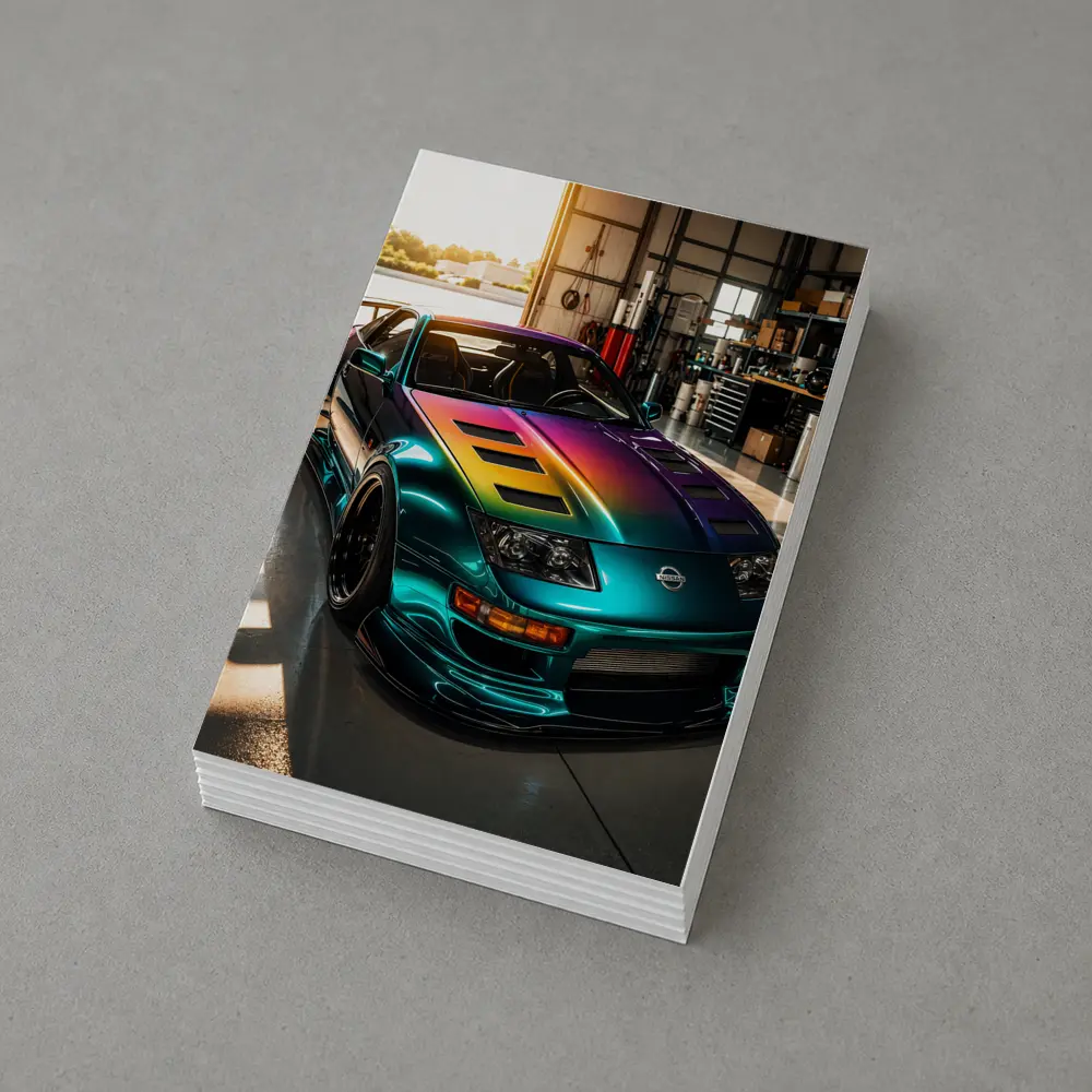 Nissan 300ZX Rainbow Paint Garage Shot – Postcards
