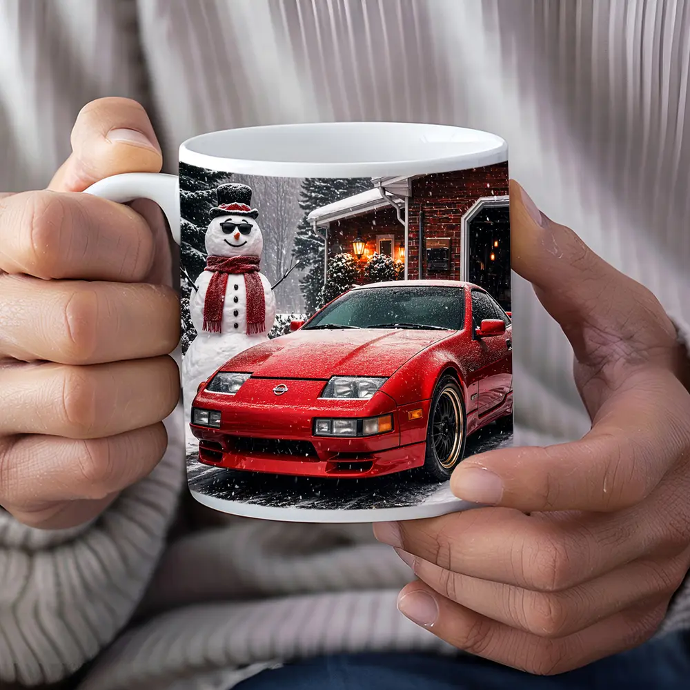 Nissan 300ZX Red Sports Car Winter Snow – Mugs