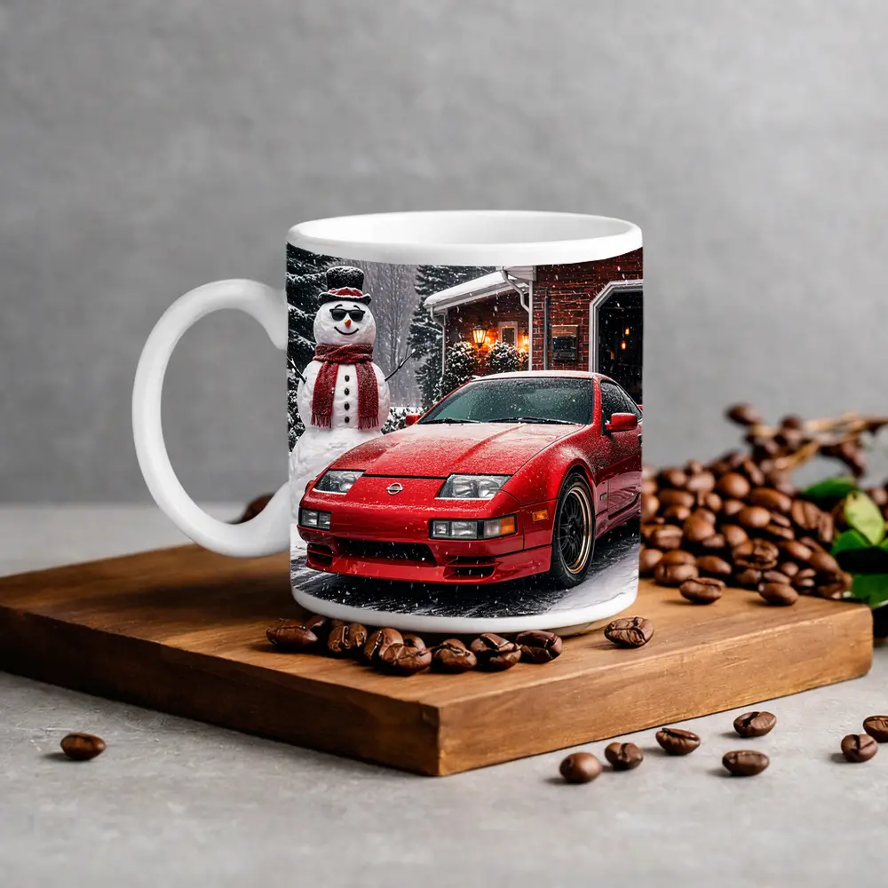 Nissan 300ZX Red Sports Car Winter Snow – Mugs