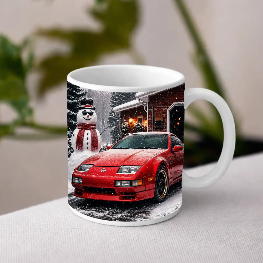 Nissan 300ZX Red Sports Car Winter Snow – Mugs