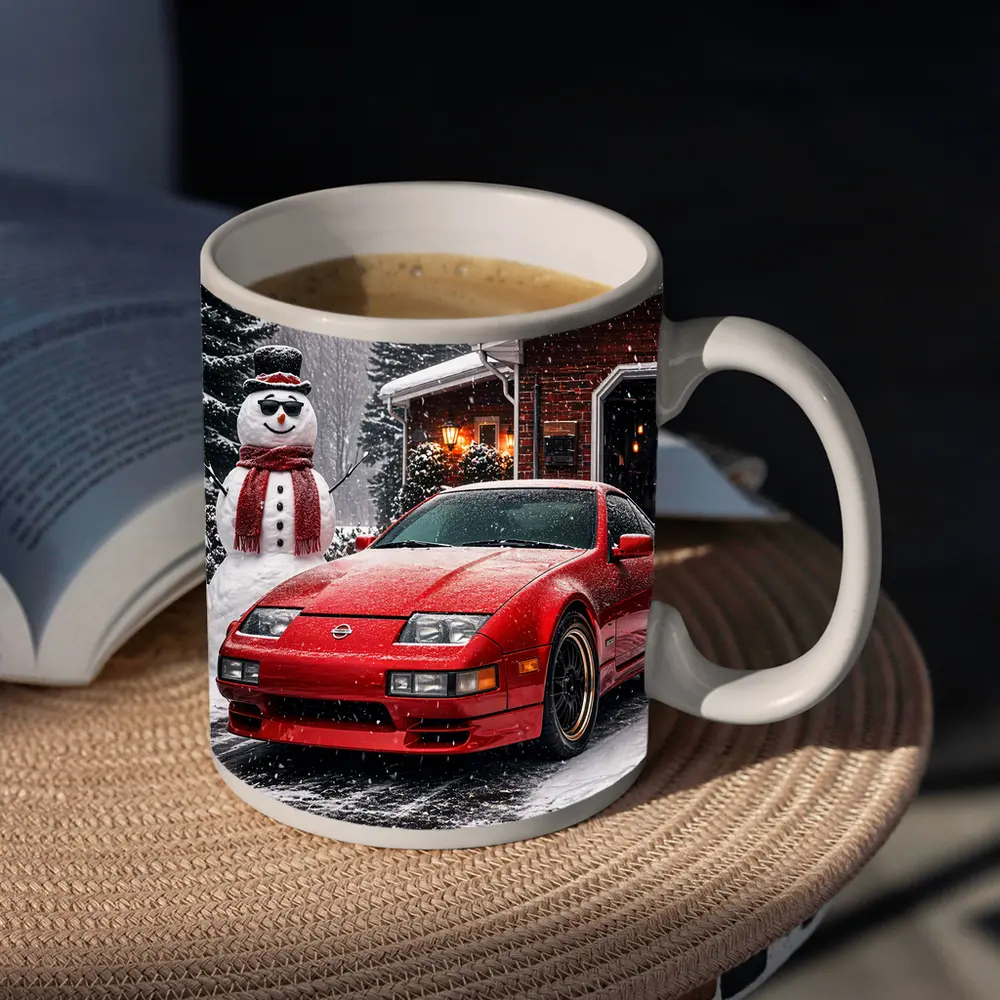 Nissan 300ZX Red Sports Car Winter Snow – Mugs