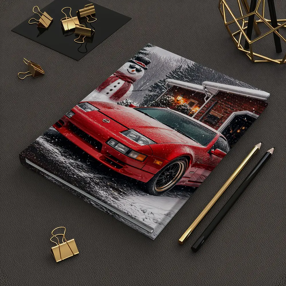 Nissan 300ZX Red Sports Car Winter Snow – Notebooks