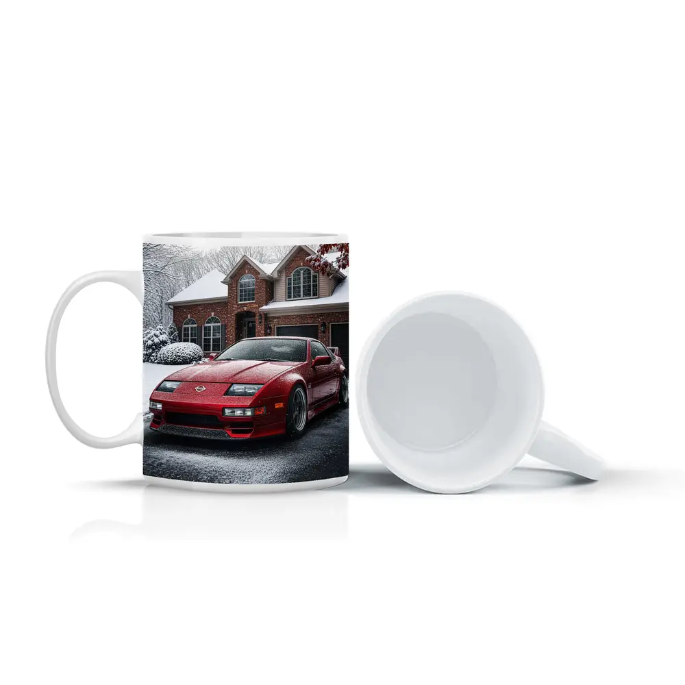 Nissan 300ZX Red Sports Car Winter Snow – Mugs