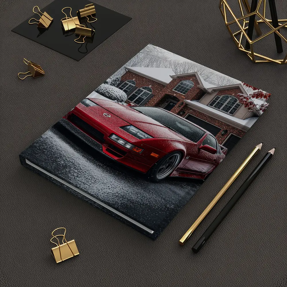 Nissan 300ZX Red Sports Car Winter Snow – Notebooks