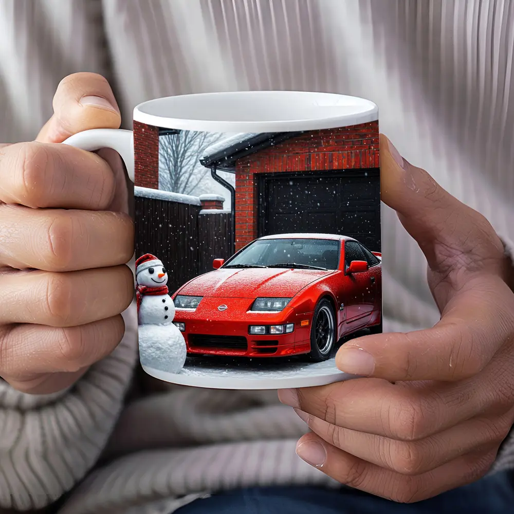 Nissan 300ZX Red Sports Car Winter Snow – Mugs