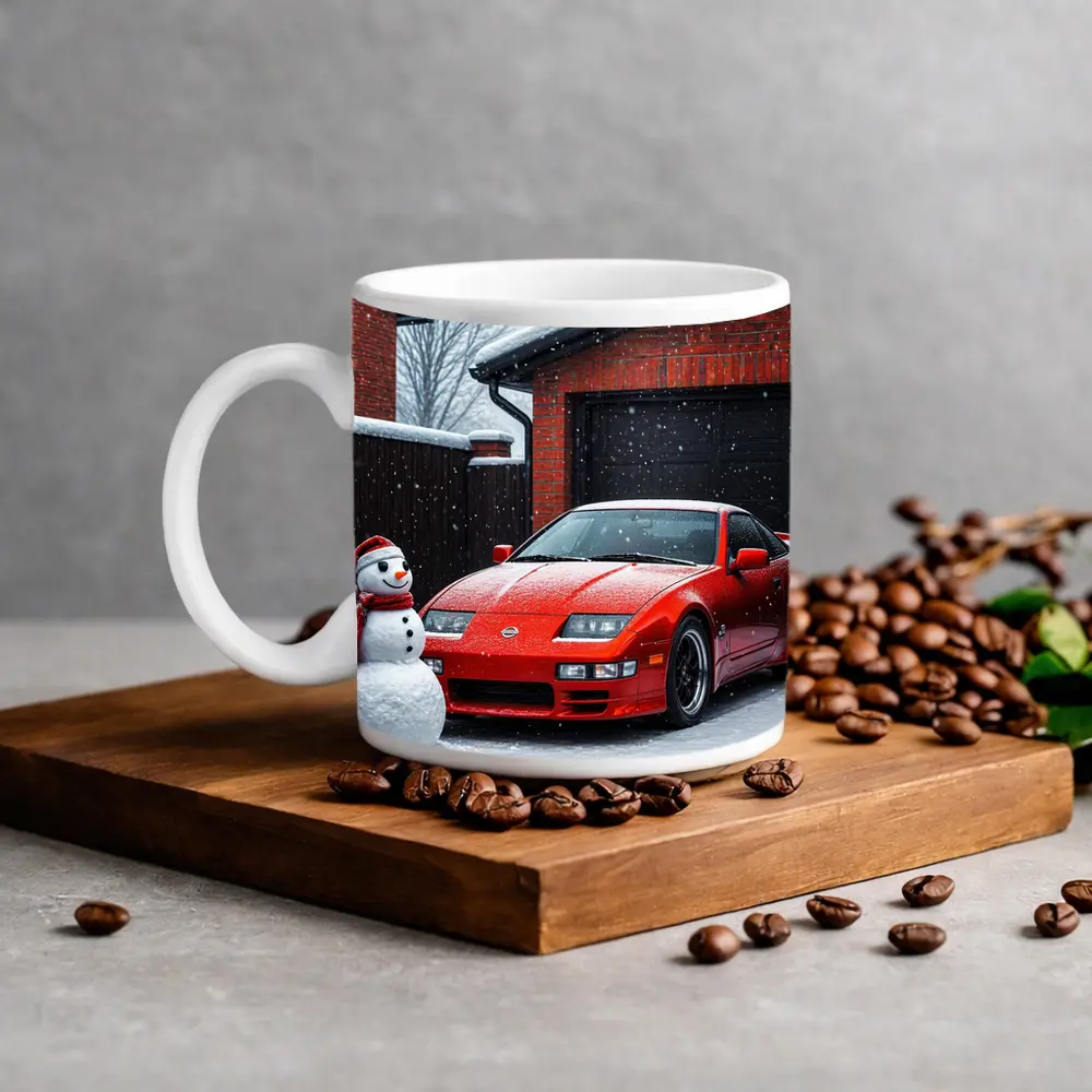 Nissan 300ZX Red Sports Car Winter Snow – Mugs