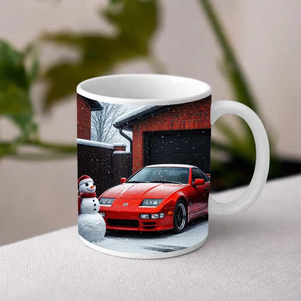 Nissan 300ZX Red Sports Car Winter Snow – Mugs