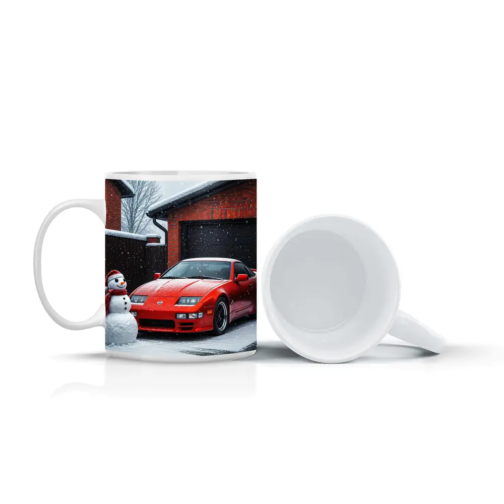 Nissan 300ZX Red Sports Car Winter Snow – Mugs