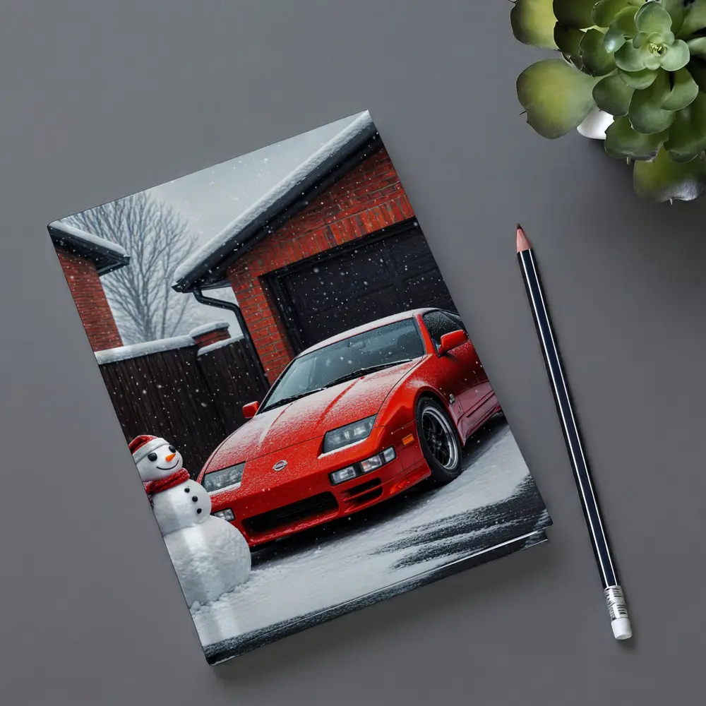 Nissan 300ZX Red Sports Car Winter Snow – Notebooks