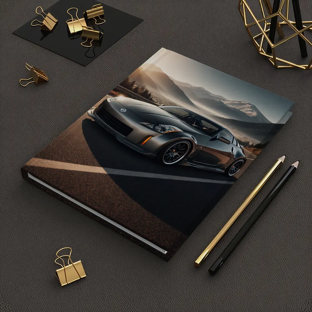 Nissan 350Z Gray Sports Car Mountain Road – Notebooks