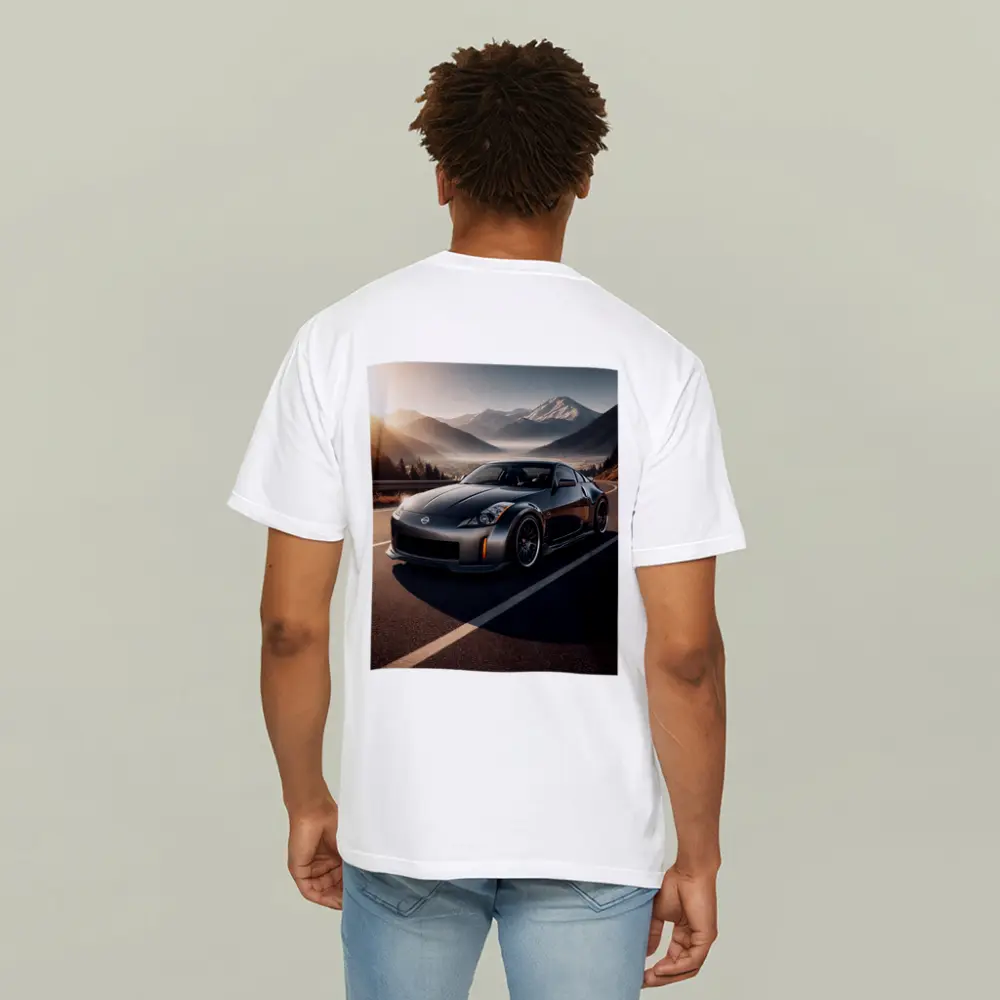 Nissan 350Z Gray Sports Car Mountain Road – T-Shirts