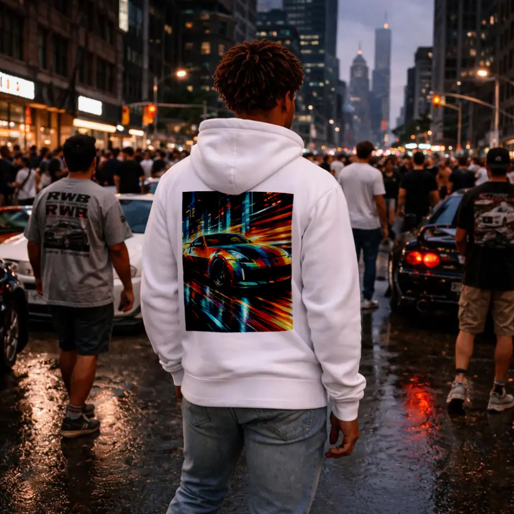 Nissan 350Z Colorful Art City Night – Hoodies