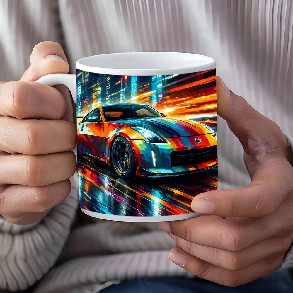Nissan 350Z Colorful Art City Night – Mugs