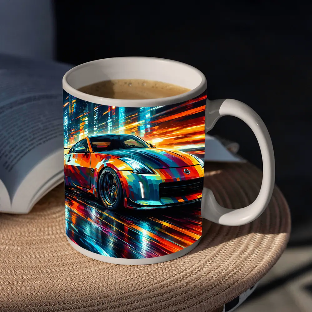 Nissan 350Z Colorful Art City Night – Mugs