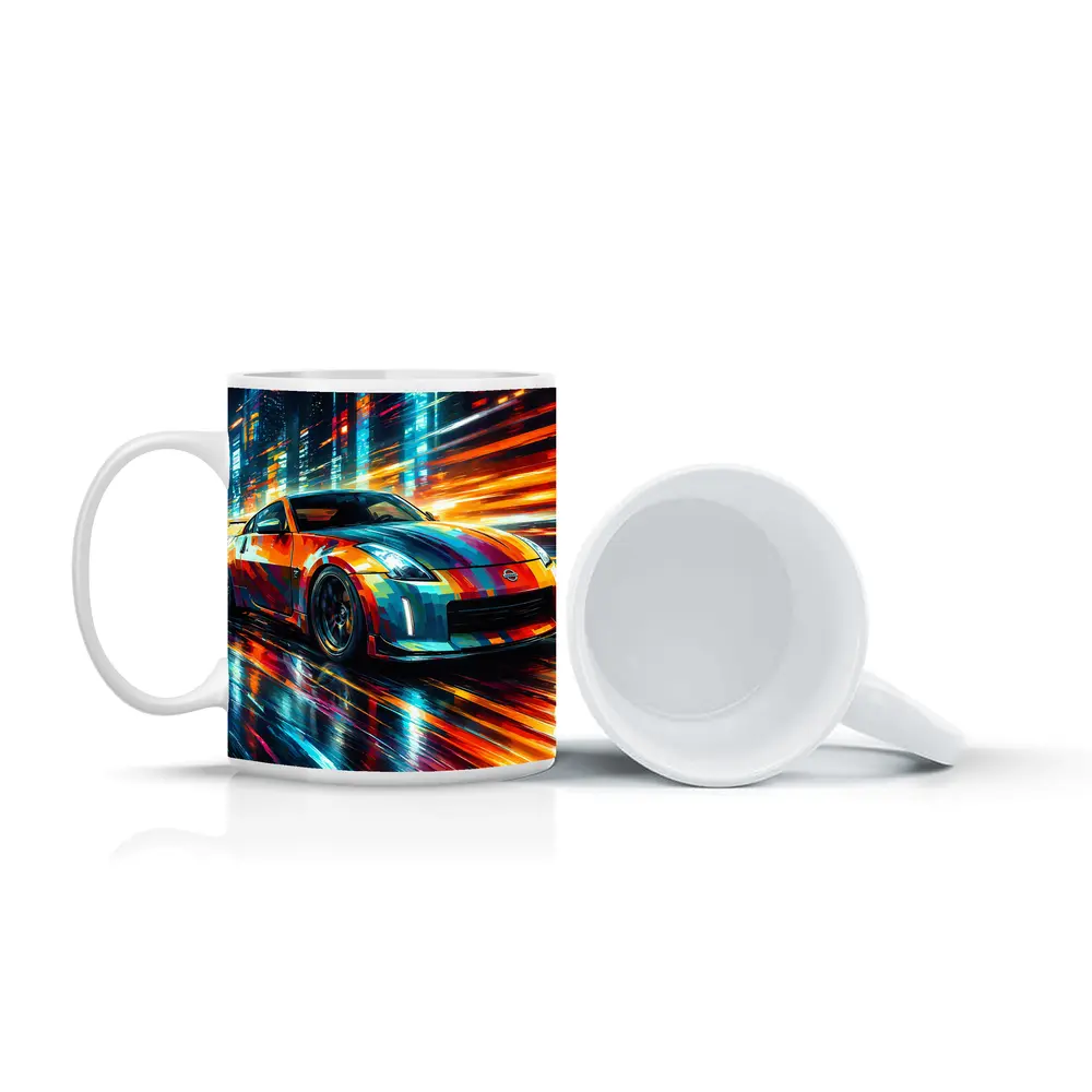 Nissan 350Z Colorful Art City Night – Mugs