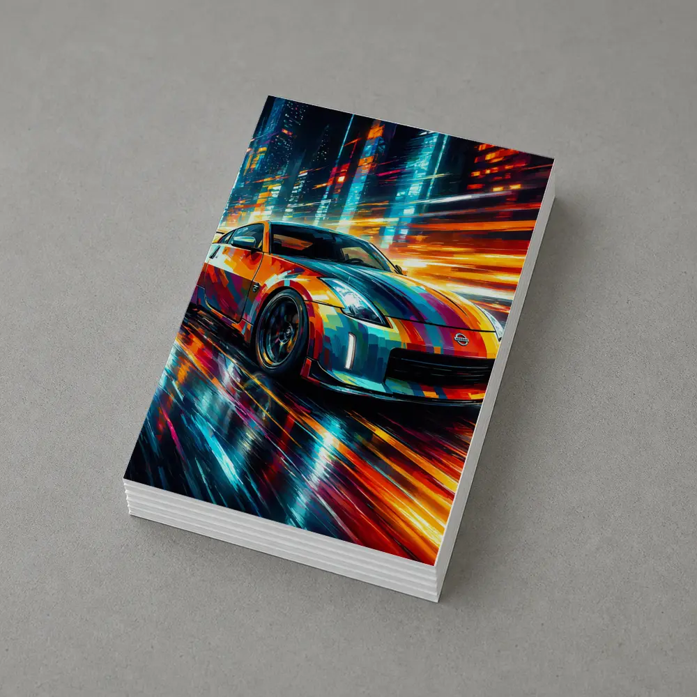 Nissan 350Z Colorful Art City Night – Postcards