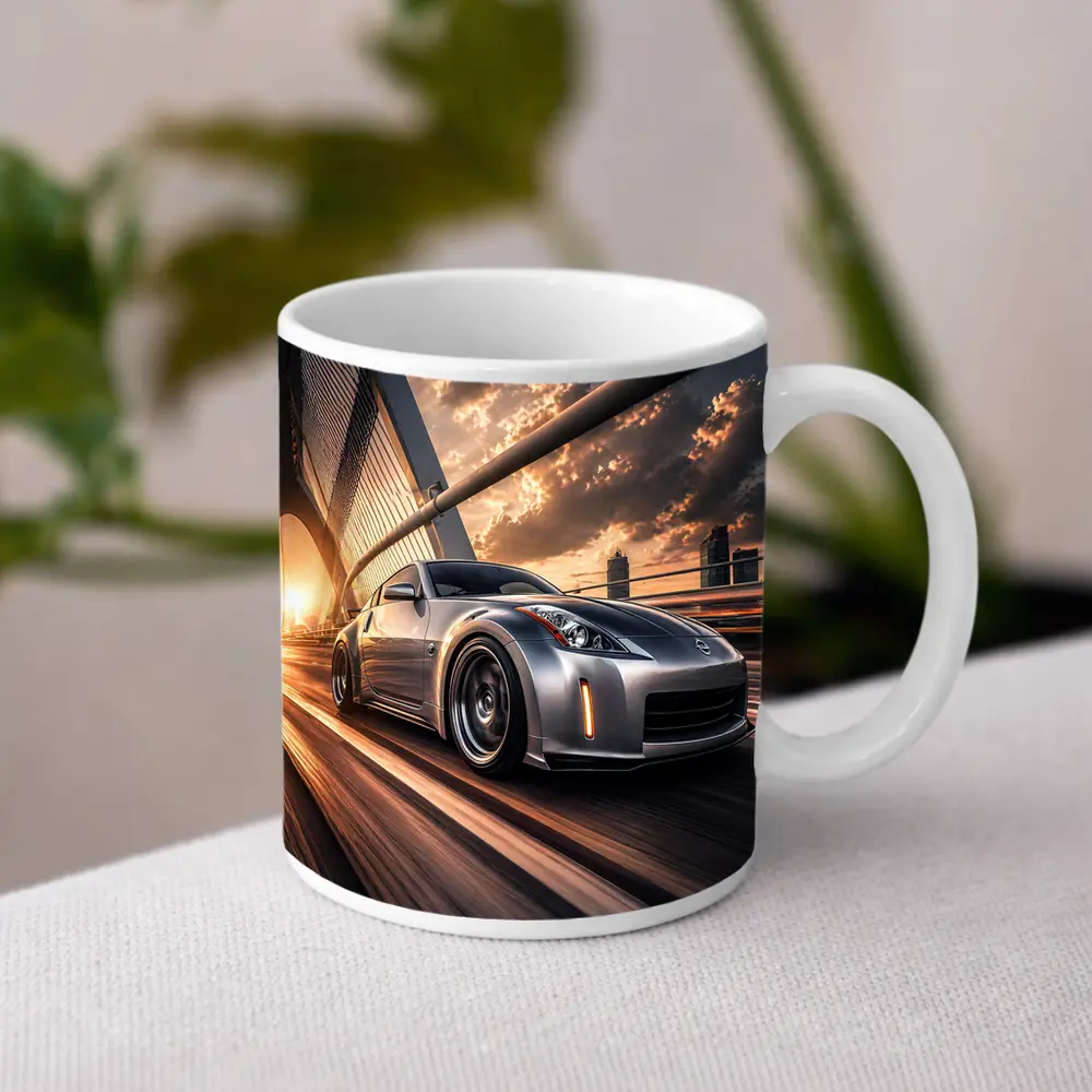 Nissan 350Z Silver Bridge Sunset Drive – Mugs