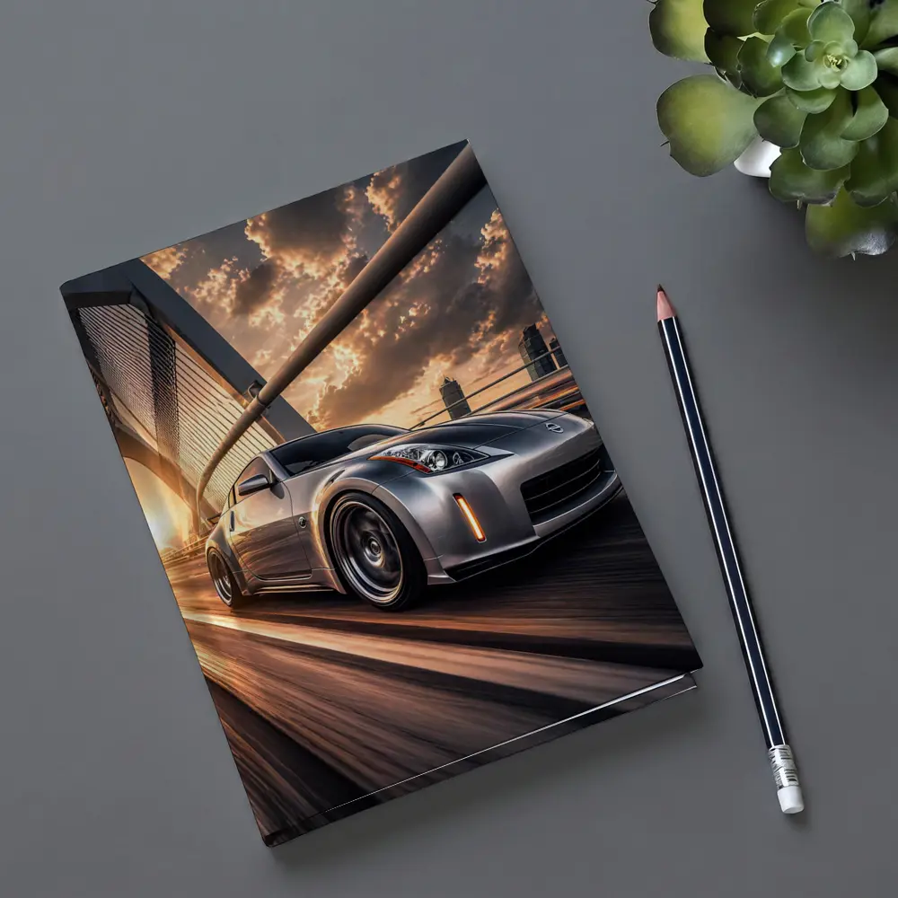 Nissan 350Z Silver Bridge Sunset Drive – Notebooks