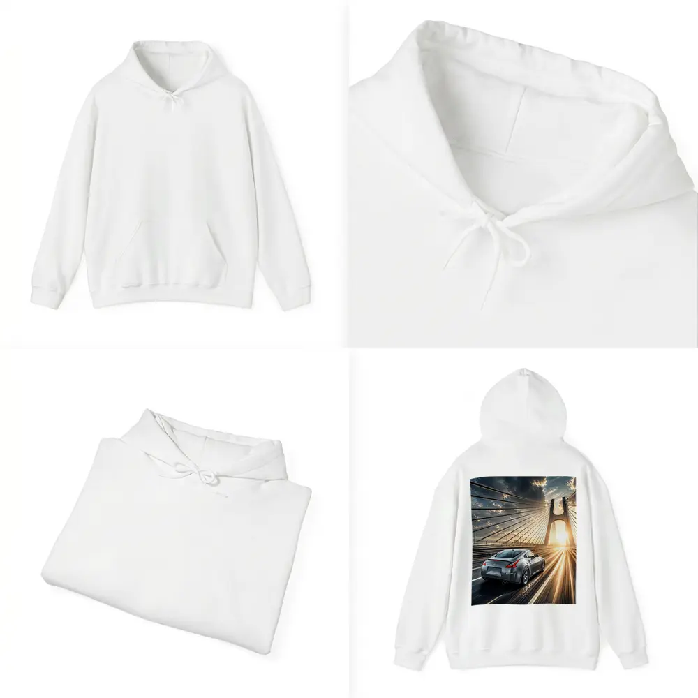 Nissan 370Z Racing Across Sunset Bridge – Hoodies