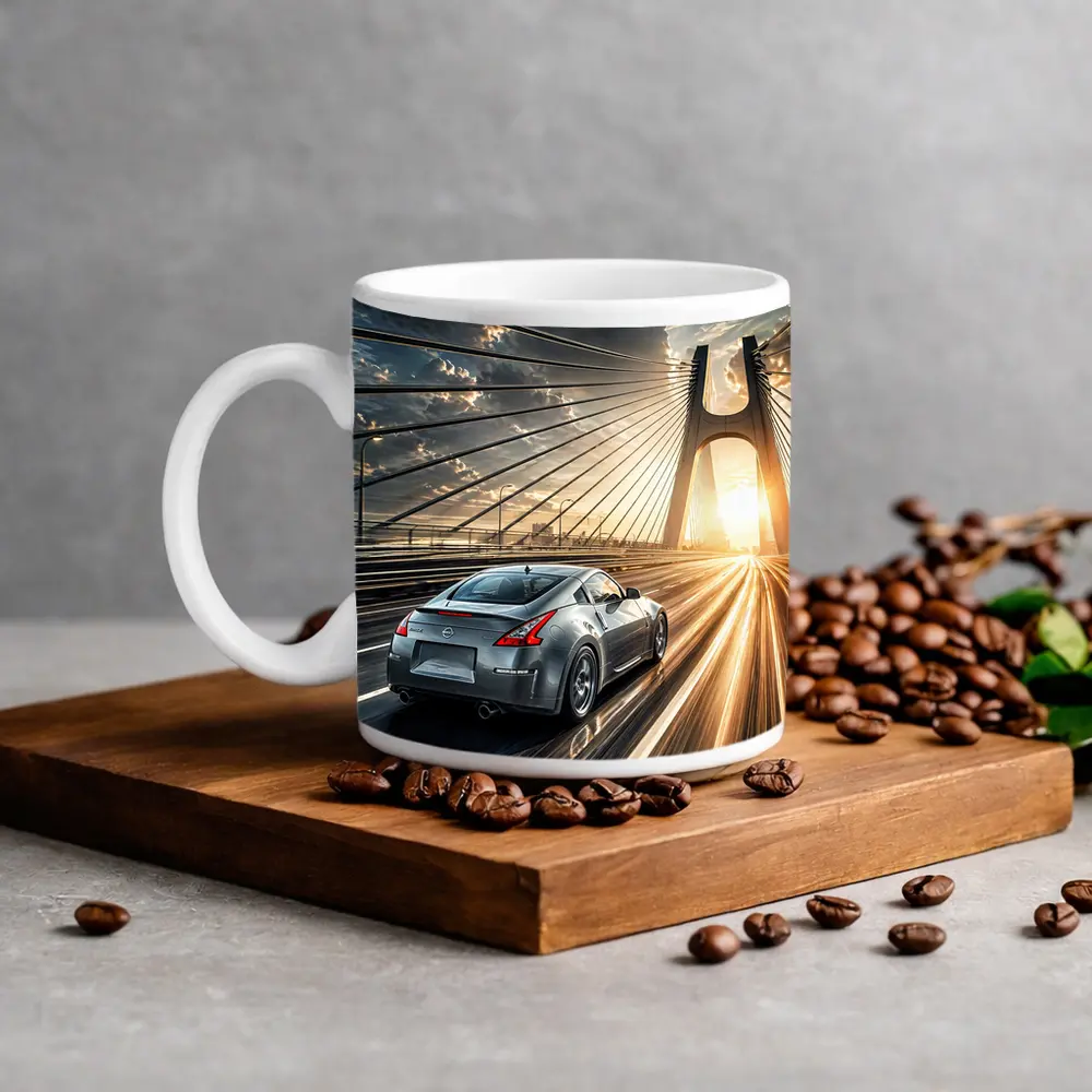 Nissan 370Z Racing Across Sunset Bridge – Mugs