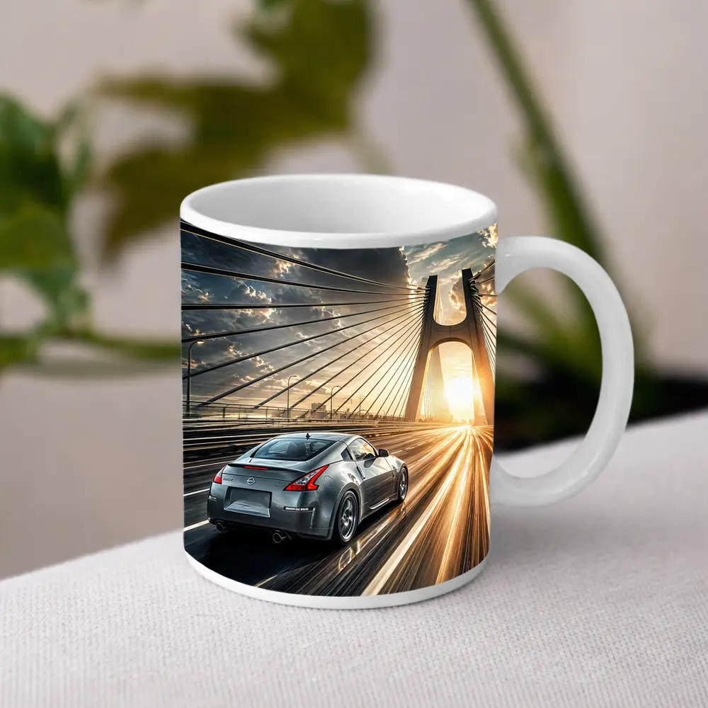 Nissan 370Z Racing Across Sunset Bridge – Mugs