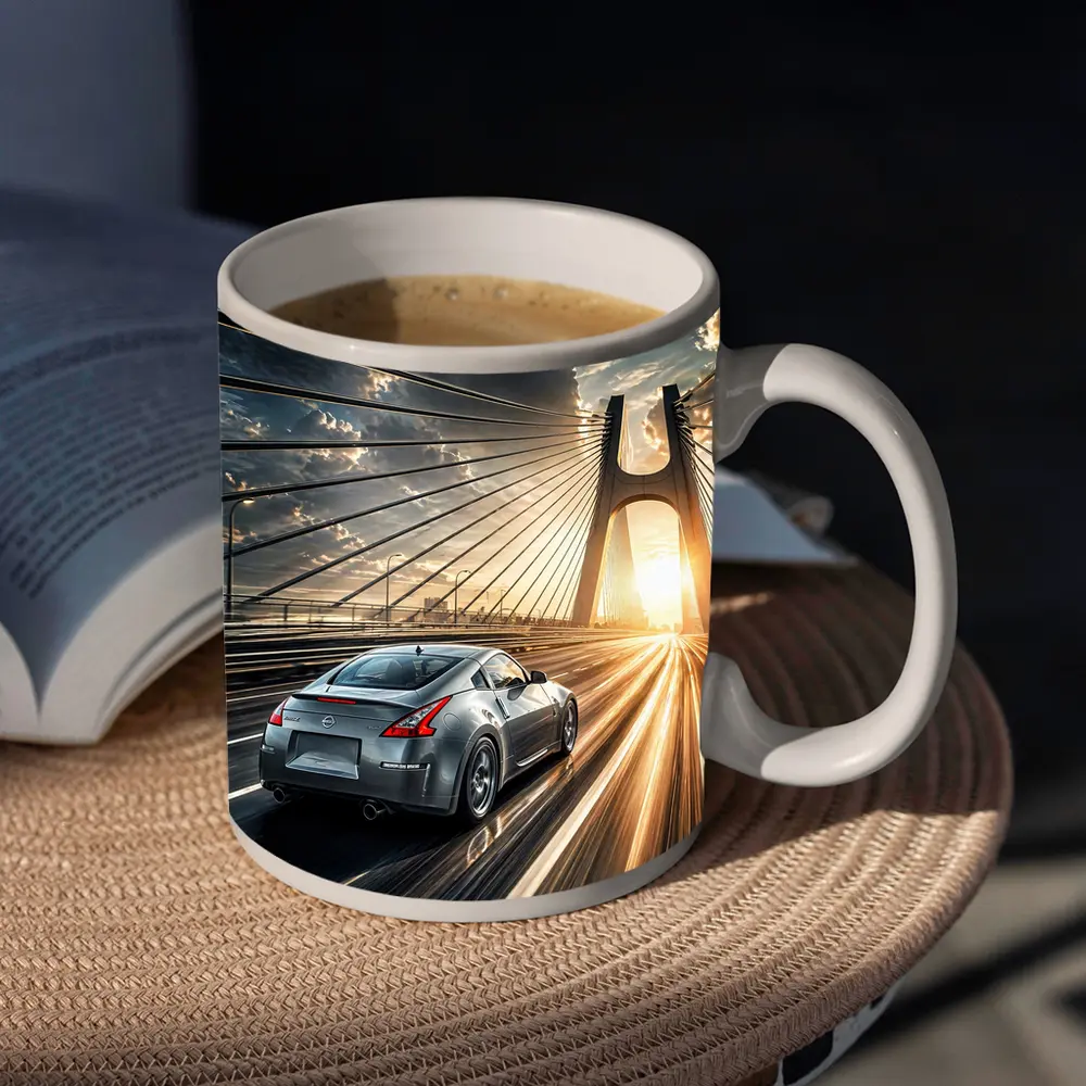 Nissan 370Z Racing Across Sunset Bridge – Mugs