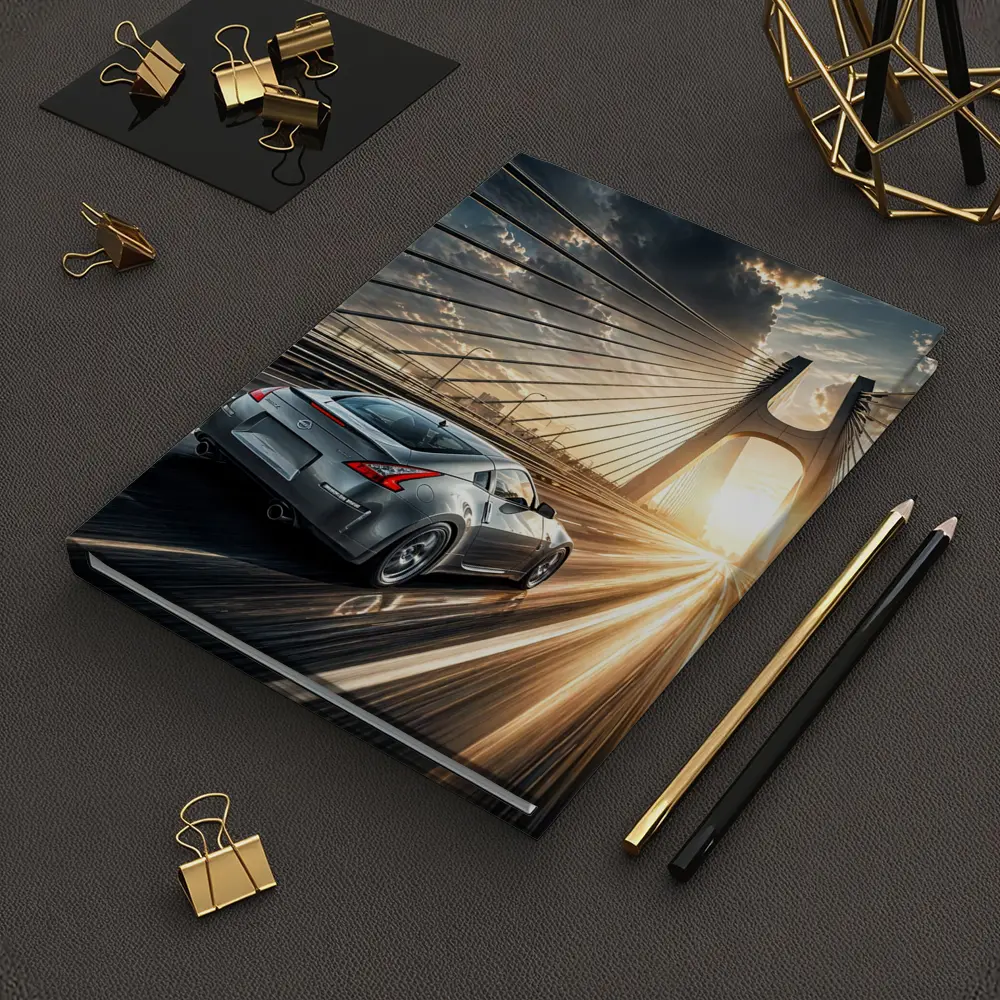 Nissan 370Z Racing Across Sunset Bridge – Notebooks