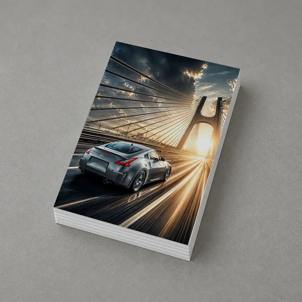 Nissan 370Z Racing Across Sunset Bridge – Postcards