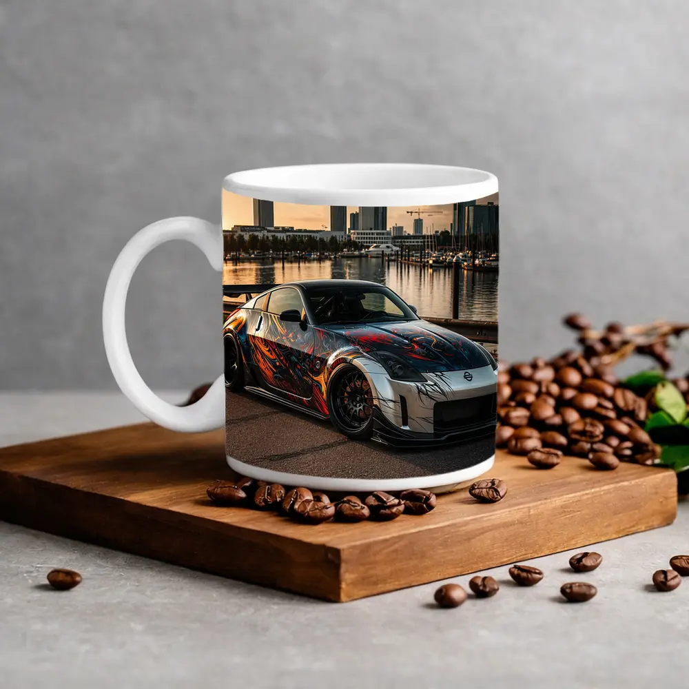 Nissan 350Z Custom Paint Cityscape Waterfront – Mugs