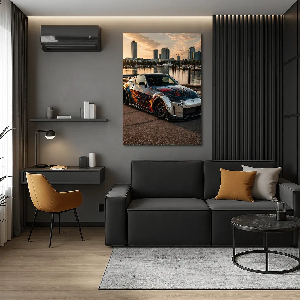 Nissan 350Z Custom Paint Cityscape Waterfront – Wall Art