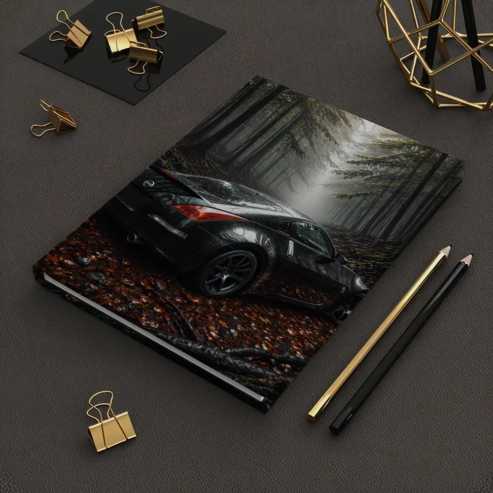 Nissan 350Z Black Wet Foggy Forest – Notebooks