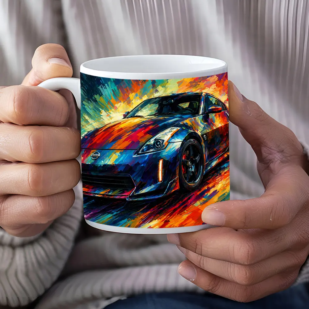 Nissan 350Z Impressionist Colorful Sports Car Art – Mugs