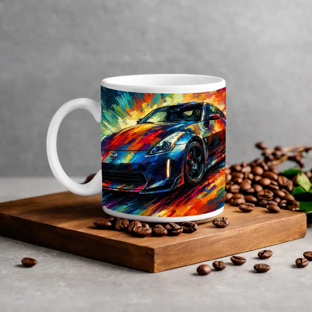 Nissan 350Z Impressionist Colorful Sports Car Art – Mugs