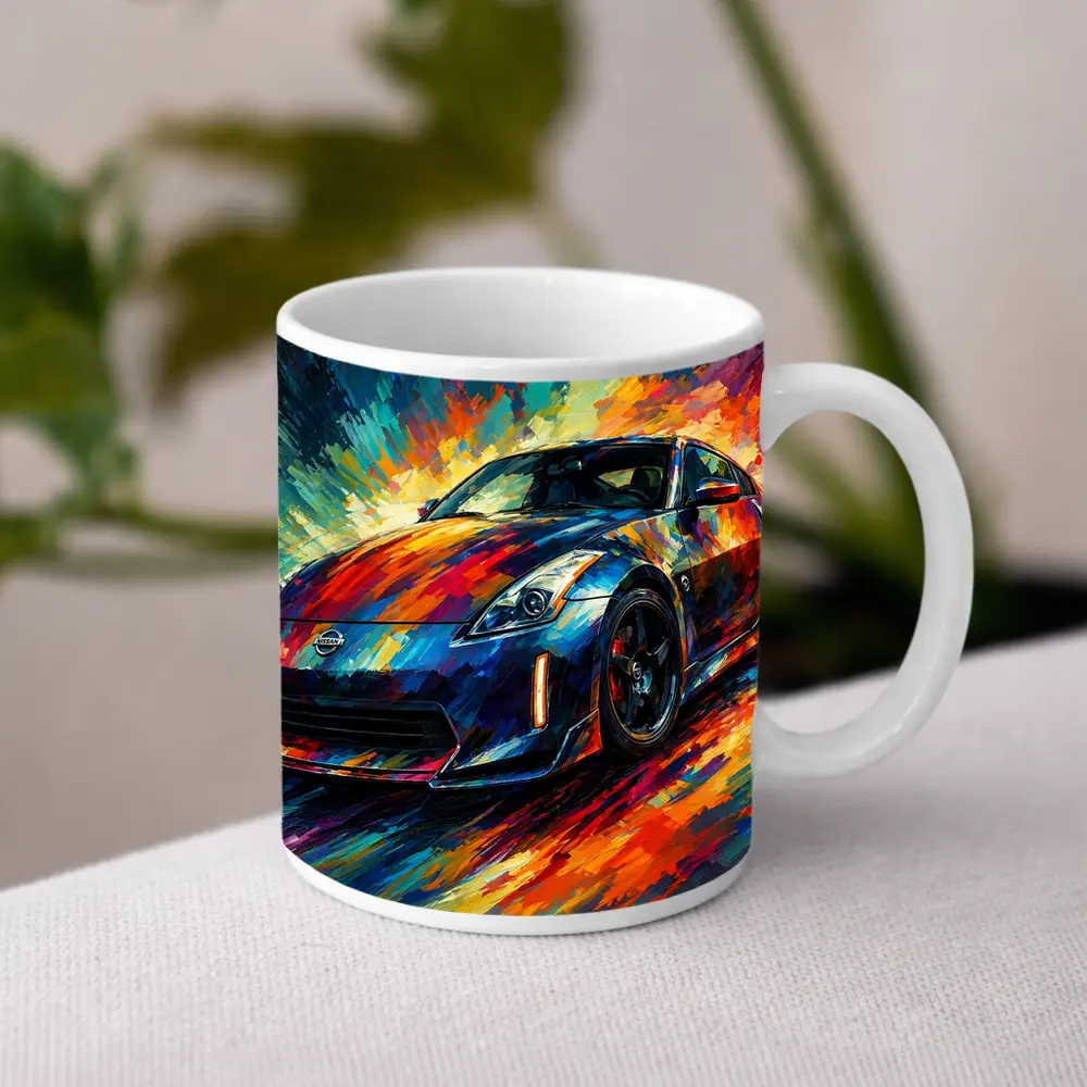 Nissan 350Z Impressionist Colorful Sports Car Art – Mugs