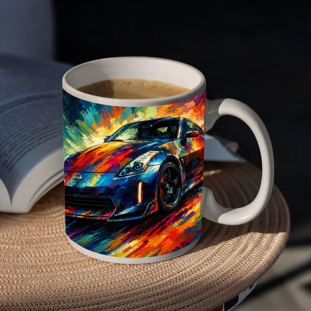 Nissan 350Z Impressionist Colorful Sports Car Art – Mugs