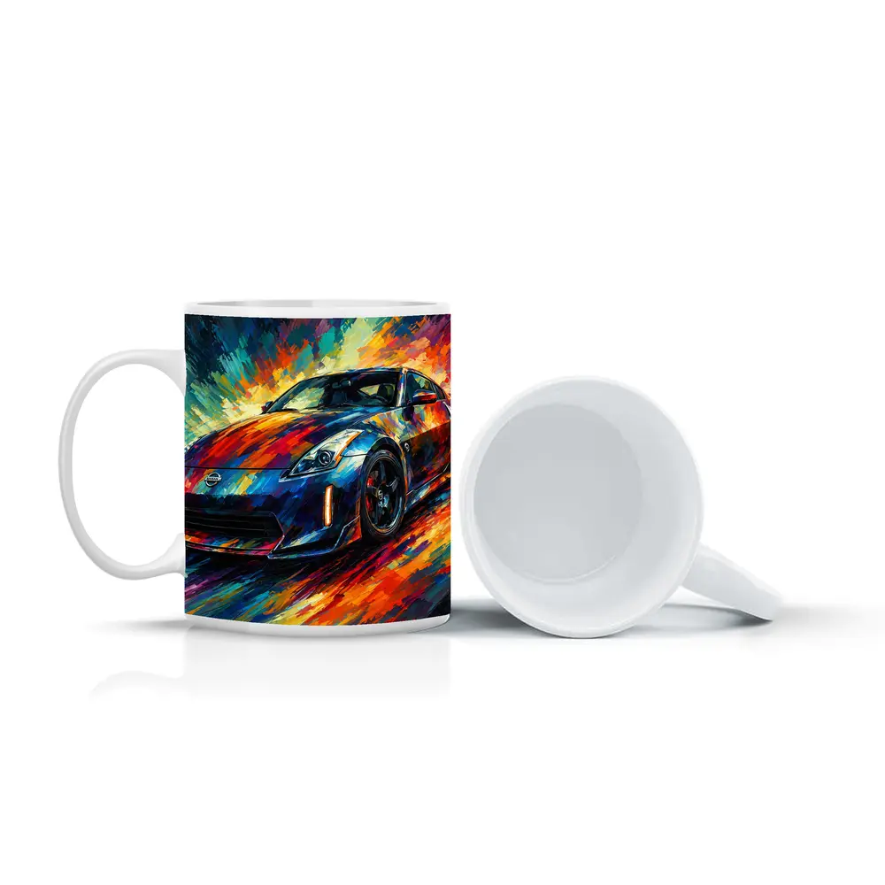 Nissan 350Z Impressionist Colorful Sports Car Art – Mugs