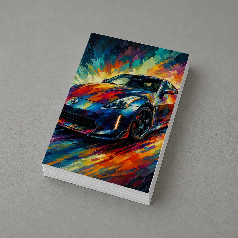 Nissan 350Z Impressionist Colorful Sports Car Art – Postcards