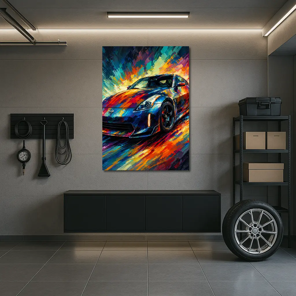 Nissan 350Z Impressionist Colorful Sports Car Art – Wall Art