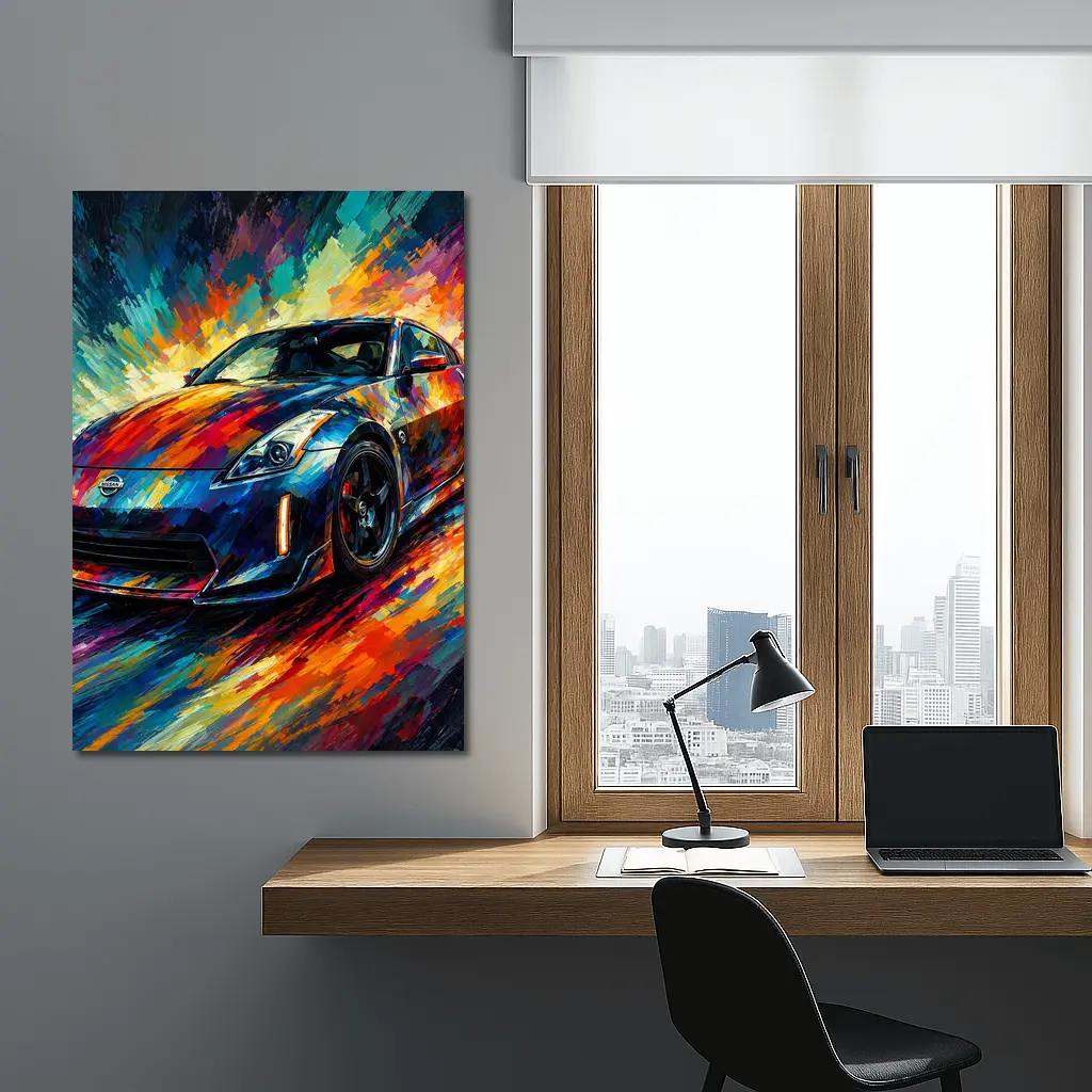 Nissan 350Z Impressionist Colorful Sports Car Art – Wall Art